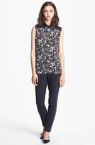 Thumbnail for your product : Nordstrom Miss Wu 'Vera' Lace Print Silk Blouse Exclusive)