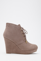 Thumbnail for your product : Forever 21 Lace-Up Wedge Booties
