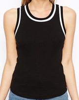 Thumbnail for your product : ASOS Vest with Stripe Chunky Rib