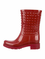 Thumbnail for your product : Valentino Rockstud Accents Rubber Rain Boots Red