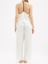 Thumbnail for your product : Lunya Contrasting-strap Silk Pyjamas - White