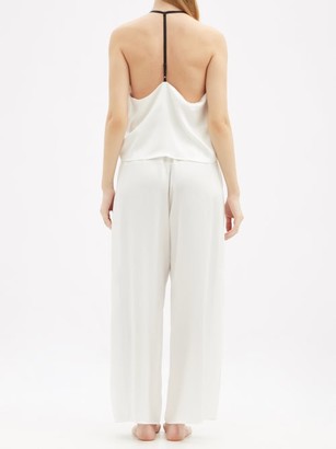 Lunya Contrasting-strap Silk Pyjamas - White
