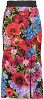 Dolce & Gabbana Fluted Floral-Print Stretch-Silk Skirt