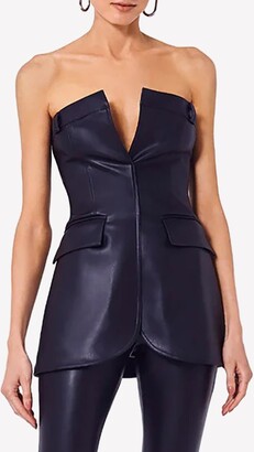 Alexis Neoma Faux Leather Strapless Top