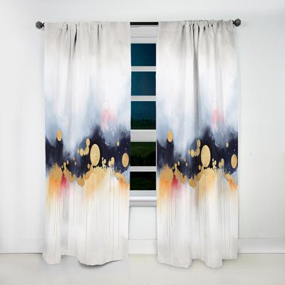 East Urban Home Anacari - Shapes Abstract Room Darkening Curtain - 1 Panels