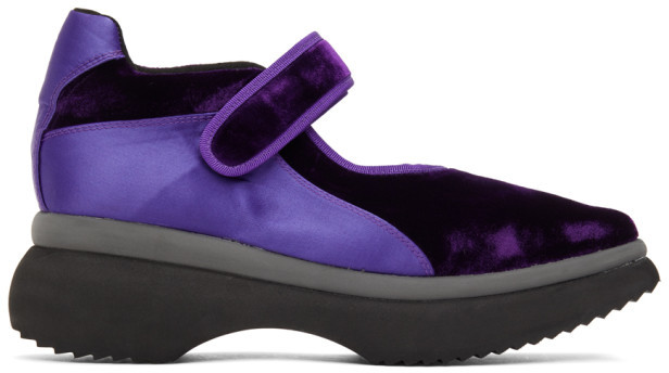 purple velvet sneakers
