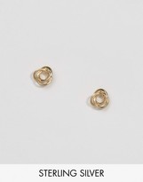 Thumbnail for your product : ASOS Gold Plated Sterling Silver Knot Stud Earrings
