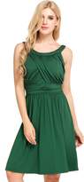 Thumbnail for your product : Meaneor Women's O Neck Casual Sleeveless Ruched Waist Cocktail Party Dress
