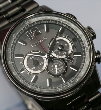 Citizen Eco-Drive Men's Chronograph Nighthawk Gray Stainless Steel Bracelet Watch 43mm
