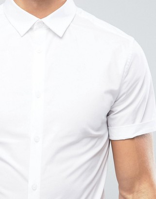 ASOS Skinny Shirt With Short Sleeves In White