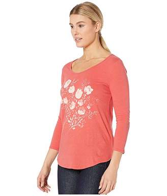Lucky Brand Watercolor Floral Tee (Chrysanthemum) Women's Clothing