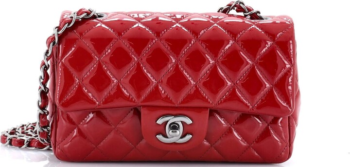 Chanel Classic Single Flap Bag Quilted Patent Mini