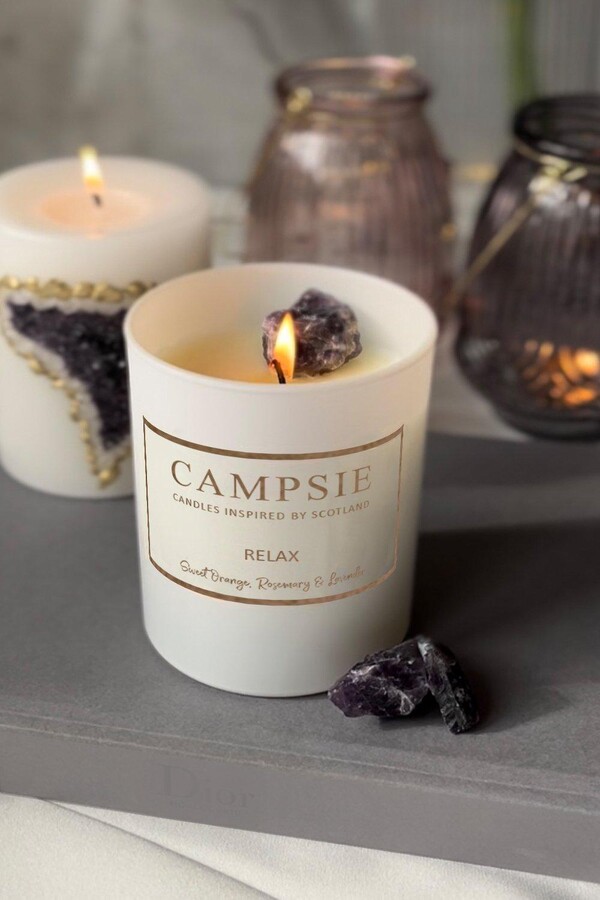 CAMPSIE Candles Amethyst - Relax Crystal Candle - Orange, Rosemary &  Lavender - ShopStyle