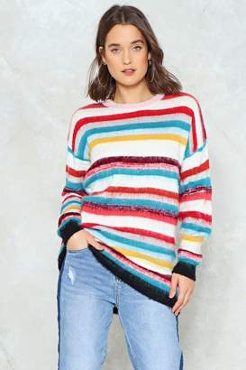 Nasty Gal Somewhere Over the Rainbow Striped Sweater