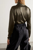 Thumbnail for your product : Tom Ford Draped Silk-satin Blouse - Green
