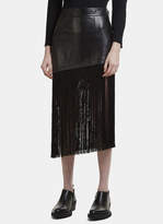Helmut Lang Fringe Hem Skirt in Black 