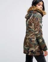 Thumbnail for your product : Alpha Industries Camo Polar Parka Jacket With Faux Fur Hood