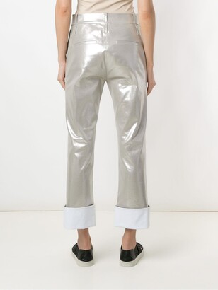 Gloria Coelho Metallic Cropped Trousers