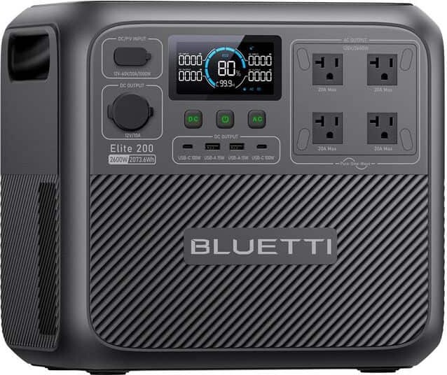 BLUETTI 2600W Continuous/3900W Peak Output 2073Wh Portable Power Station, Push Button Start Battery Generator for Emergency Use