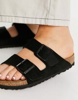 Thumbnail for your product : Birkenstock Arizona suede flat sandals in black