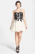 Thumbnail for your product : Steppin Out Lace Bodice Strapless Skater Dress