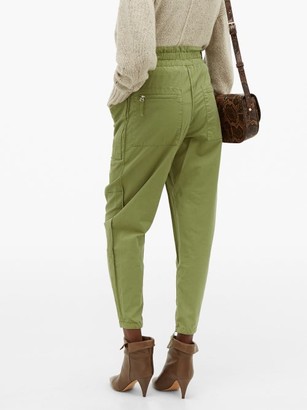 Etoile Isabel Marant Lecia Tapered Cotton-canvas Utility Trousers - Womens - Khaki