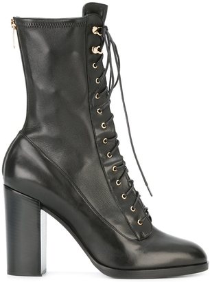 Sergio Rossi lace-up boots - women - Leather/rubber - 39