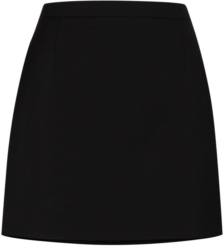 Saint Laurent Fitted wool mini skirt - ShopStyle