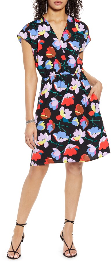 halogen faux wrap dress