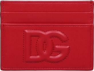 Dolce & Gabbana Leather Zip Card Holder in Red
