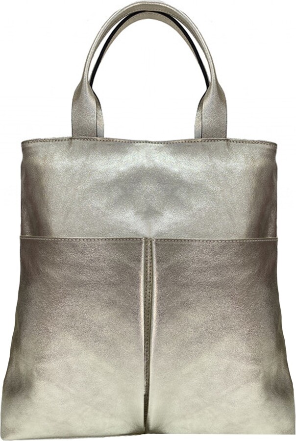 Sostter Gold Pocket Metallic Leather Tote Bdina ShopStyle