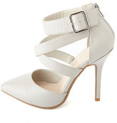 Thumbnail for your product : Charlotte Russe Crisscrossing Strappy Pointed Toe Pumps