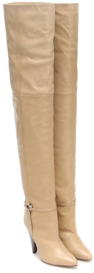 Over The Knee Beige Shop The World S Largest Collection Of Fashion Shopstyle
