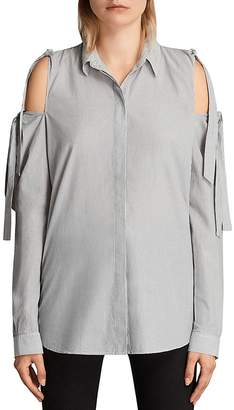 AllSaints Evelyn Cold-Shoulder Shirt