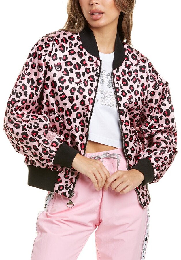leopard bomber jacket womens