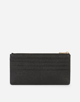 Thumbnail for your product : Dolce & Gabbana Large dauphine calfskin card holder with plate
