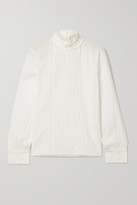 Thumbnail for your product : Vanessa Bruno Pretty Pintucked Embroidered Cotton-voile Blouse