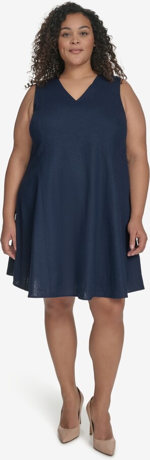 Dkny Plus Size Linen-Blend Shift Dress