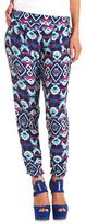 Thumbnail for your product : Charlotte Russe Pleated Tribal Print Jogger Pants