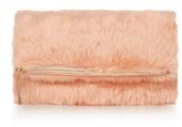 Thumbnail for your product : New Look Stone Faux Fur Foldover Clutch