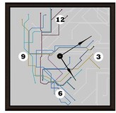 Thumbnail for your product : Green Leaf Art 'Metro Map I' Clock