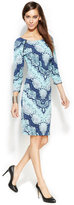 Thumbnail for your product : INC International Concepts Petite Zipper-Trim Snakeskin-Print Sheath Dress