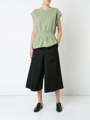 Bassike inverted pleat cropped pants