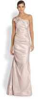 Thumbnail for your product : Teri Jon by Rickie Freeman One-Shoulder Taffeta Gown
