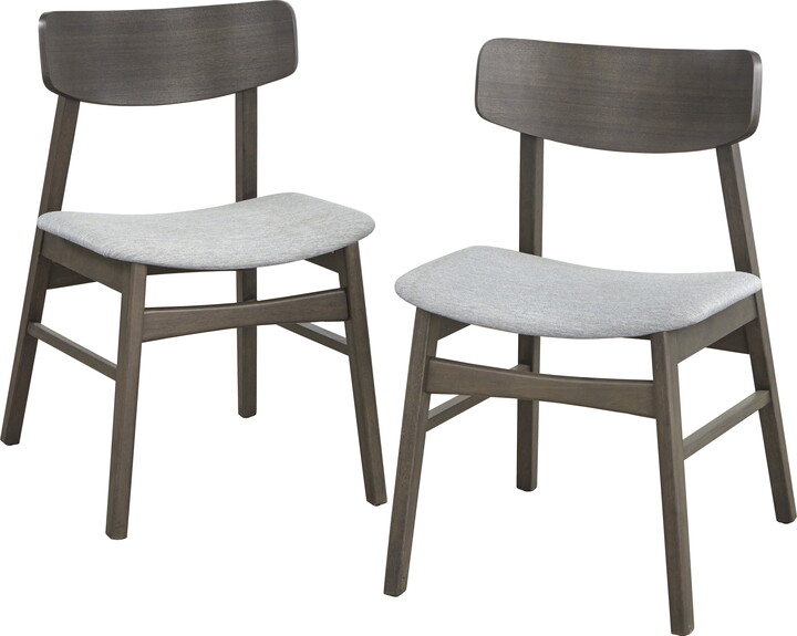 TMS Gogi Indoor Dining Chairs, Set of 2, Rustic Gray/Light Gray