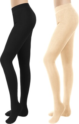 Bencailor 2 Pairs Ladies Thermal Tights Winter Thick Fleece Tights