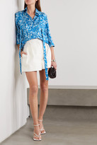 Thumbnail for your product : Valentino Pussy-bow Printed Silk-twill Blouse - Blue