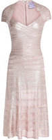 Thumbnail for your product : Herve Leger Metallic Bandage And Pointelle-knit Dress