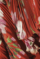 Thumbnail for your product : Gucci Floral-print Silk-georgette Mini Dress - Brick
