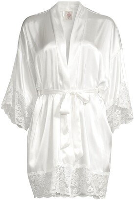 In Bloom The Bride Satin & Lace Wrapper Robe